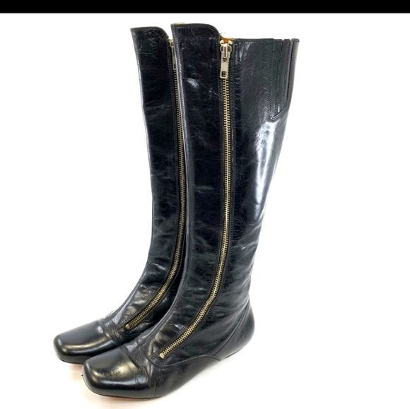 Frye Shoes - Frye 77975 Annie Double Zip Glazed Black boots